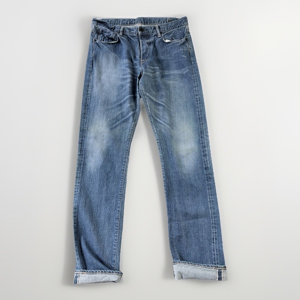 Kuro Diamante Jeans Men 34X33 Japan Selvedge Denim Light Wash Slim Tapered